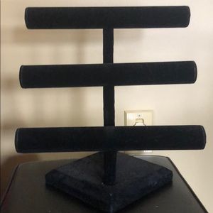 3 tier black velvet bracelet stand